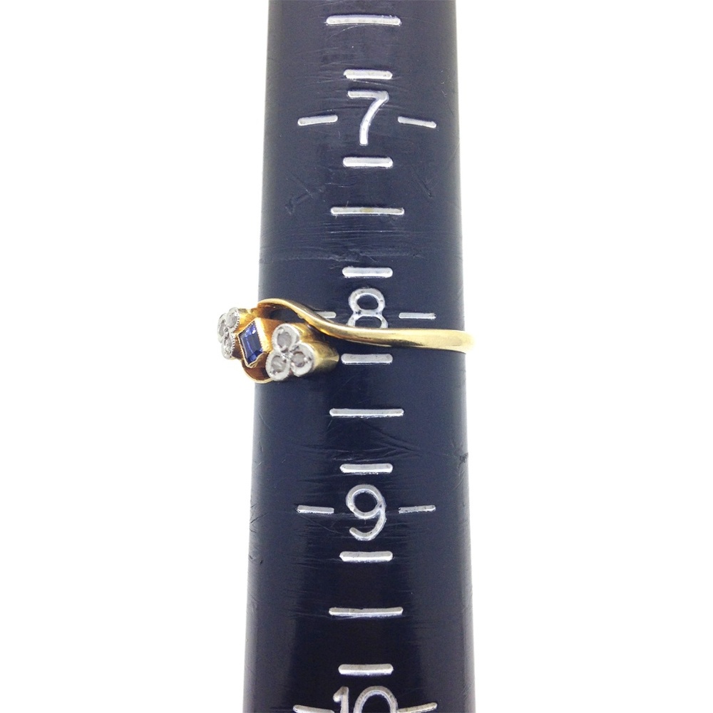 SOLD ✨ Ring Sapphire + Diamond 18K Gold - Picture 5 of 8